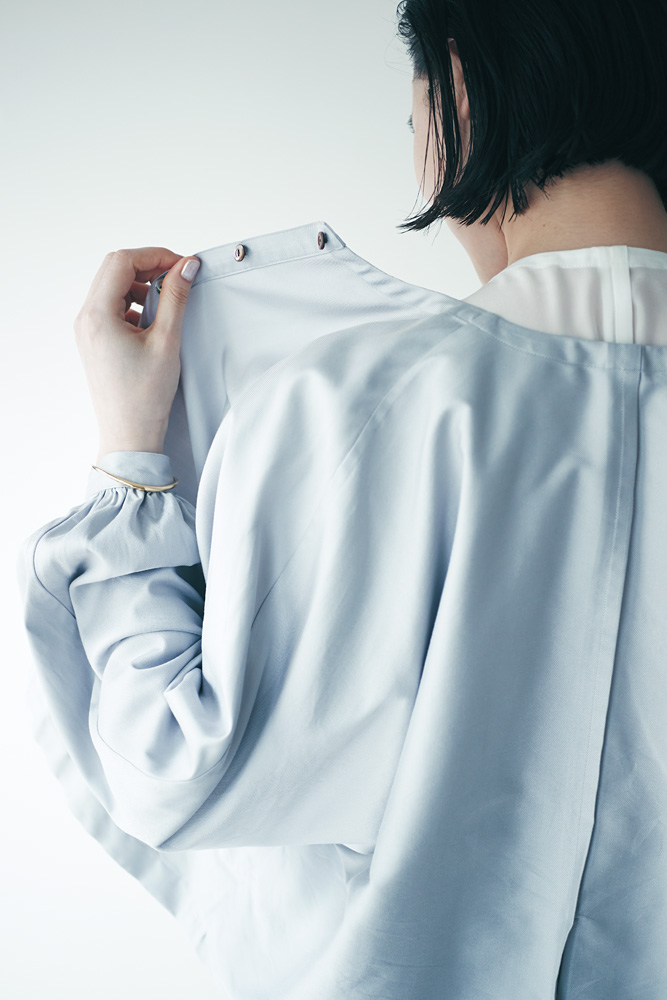 papierGathered jacket/pale blue   シャツ/ブラウス七分/長袖